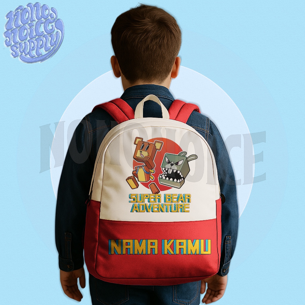 Tas Anak Super Bear Adventure Gratis Nama / Tas Ransel Sekolah Anak Super Bear Adventure