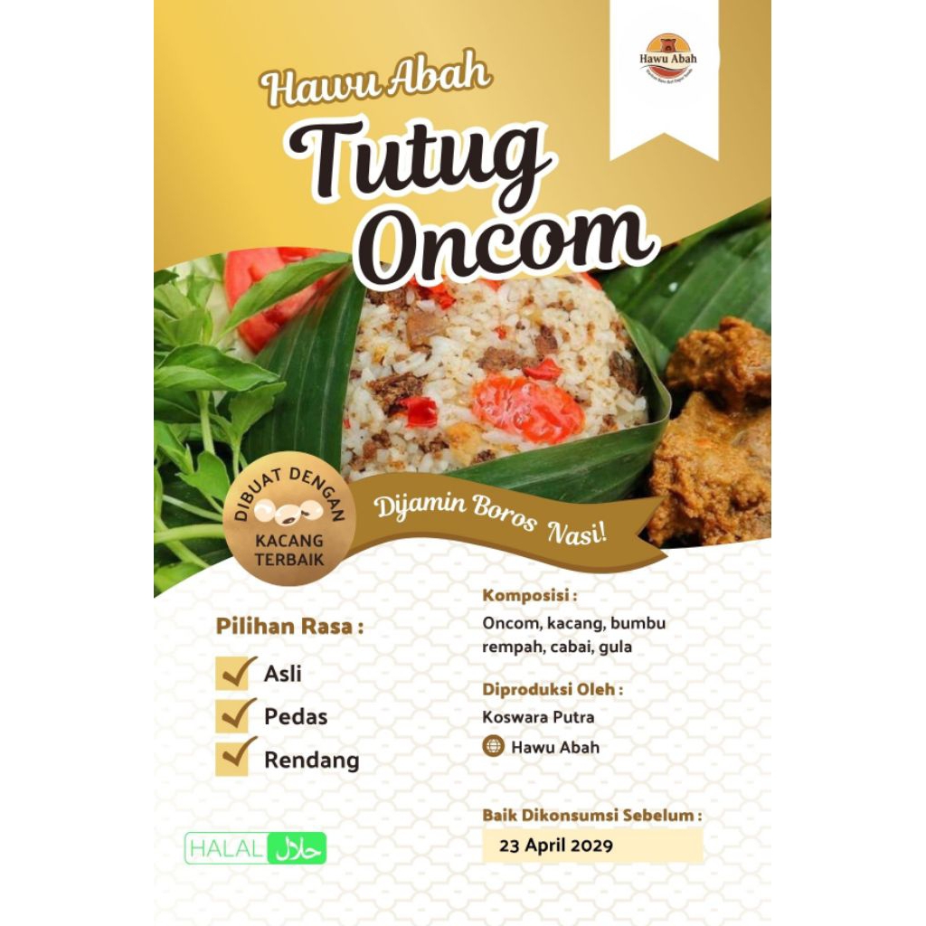 

Abon Oncom Hawu Abah Siap Saji - Bumbu Nasi Tutug Oncom (TO) Pedas Gurih 150gr