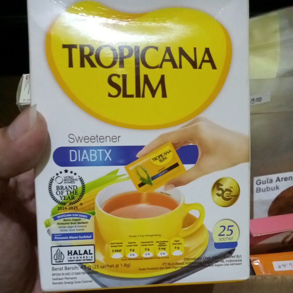 

Tropicana Slim Sweetener Diabtx, 25 saset, rejek dus