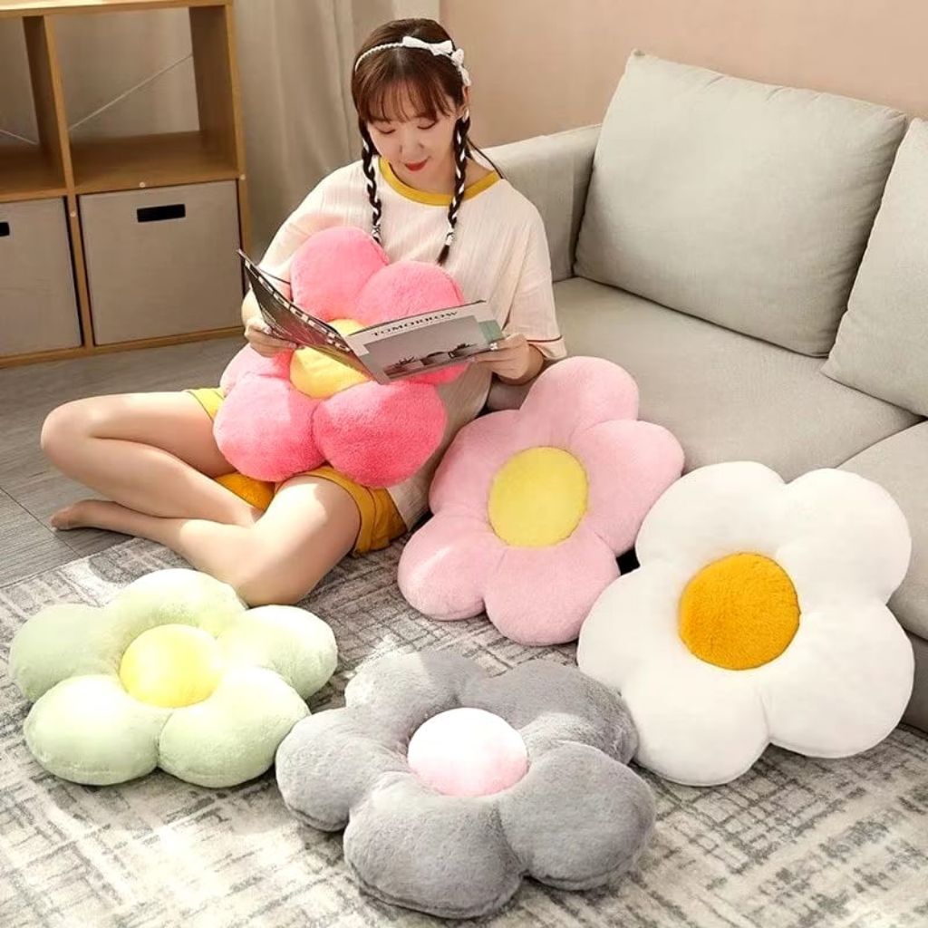 Bantal Bunga Tanaman Mainan Boneka Matahari / Bantal Duduk Dekorasi Sofa Kursi Bahan Plush Lembut Be