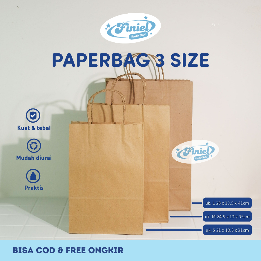 

Paper Bag Polos Tali Kertas | Paper Bag Polos Coklat | Paper Bag Kraft | Paper Bag Kado | Paper Bag Souvenir Packaging Olshop