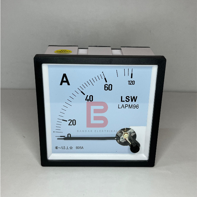 LSW Ampere Meter Analog 60/5A 96 x 96 Panel Meter 60A Via CT MURAH