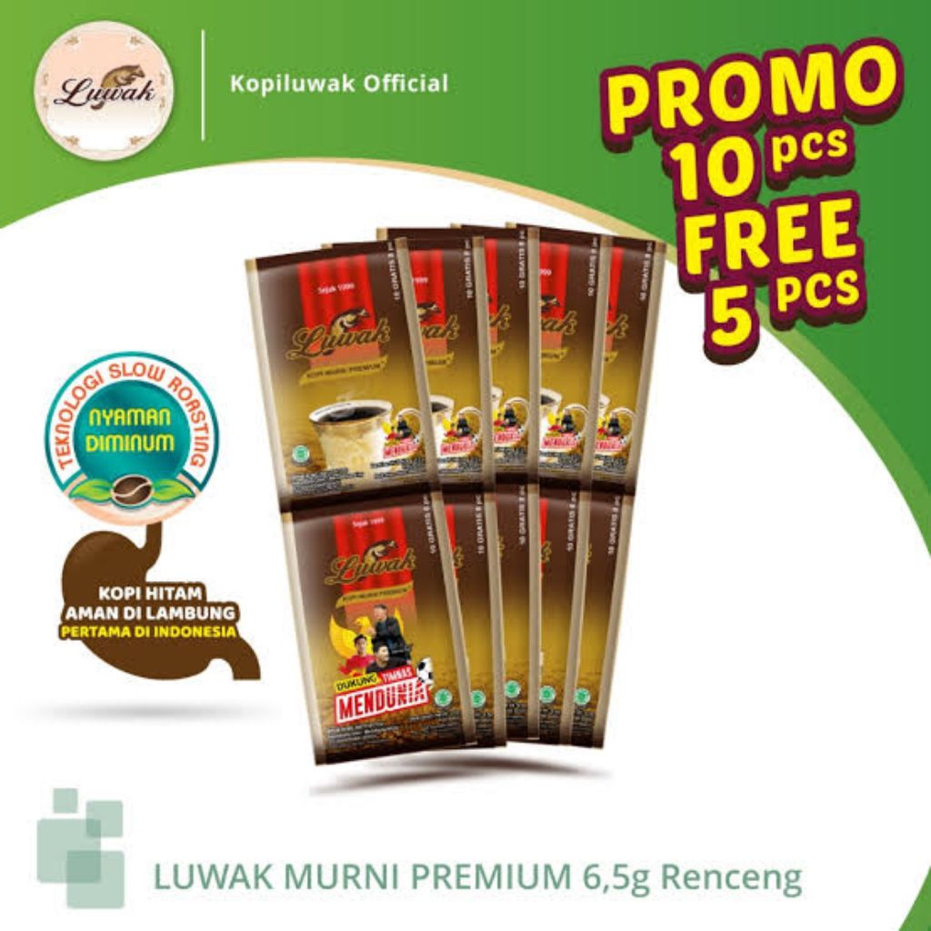 

LUWAK MURNI 1 Renceng 15sct (7g) Coffee "TANPA GULA