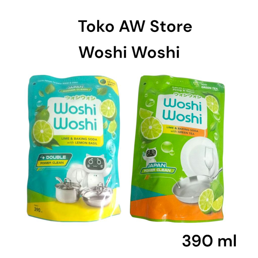 Woshi Woshi  390 ml l Sabun Cuci Piring Lime & Baking Soda
