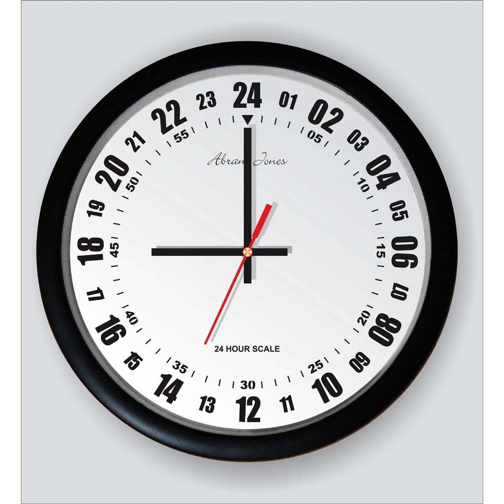 Jam Dinding 24 Jam Circadia – Skala 24 Jam | Desain Unik, Presisi, Estetik Modern