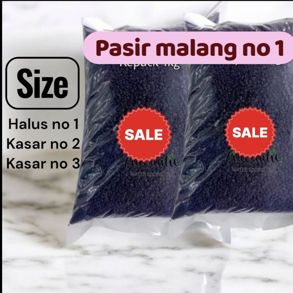 Pasir malang hitam 1kg halus no 1/pasir malang halus/Pasir malang