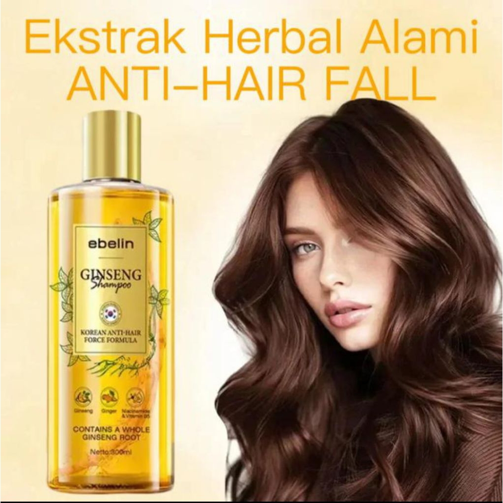 Shampo Ginseng Alami Korea Shampo Ebelin Extract Ginseng Anti Hair Fall Shampo Penghilang Rontok Dan