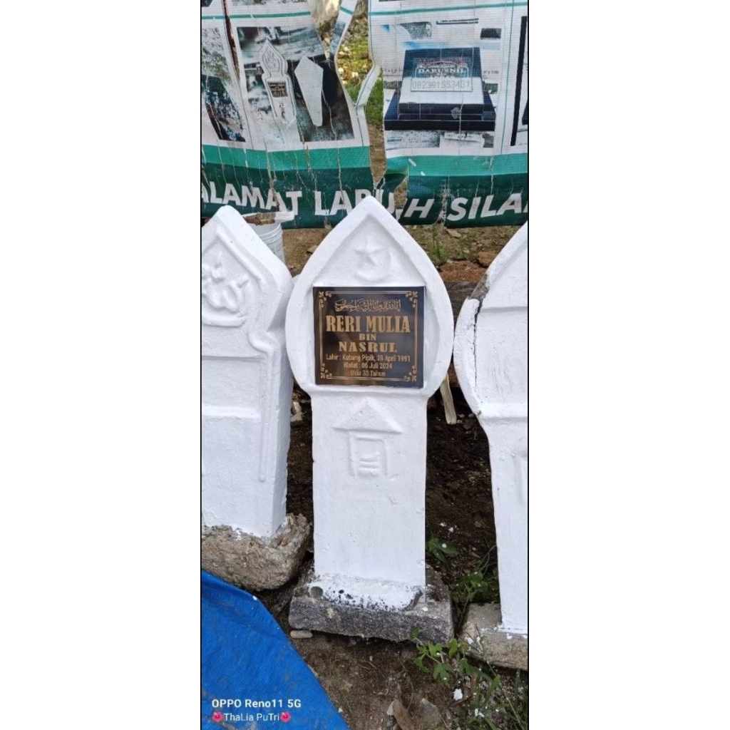 cetakan nisan makam ukuran 30cm x 100cm tebal 6cm