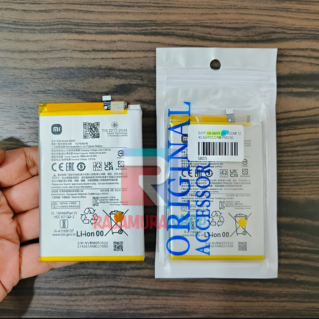 BATERAI XIAOMI REDMI 12 4G 5G (BM5R) BATERAI POCO M6 PRO 5G BATRAI XIAOMI REDMI 12 4G 5G POCO M6 PRO