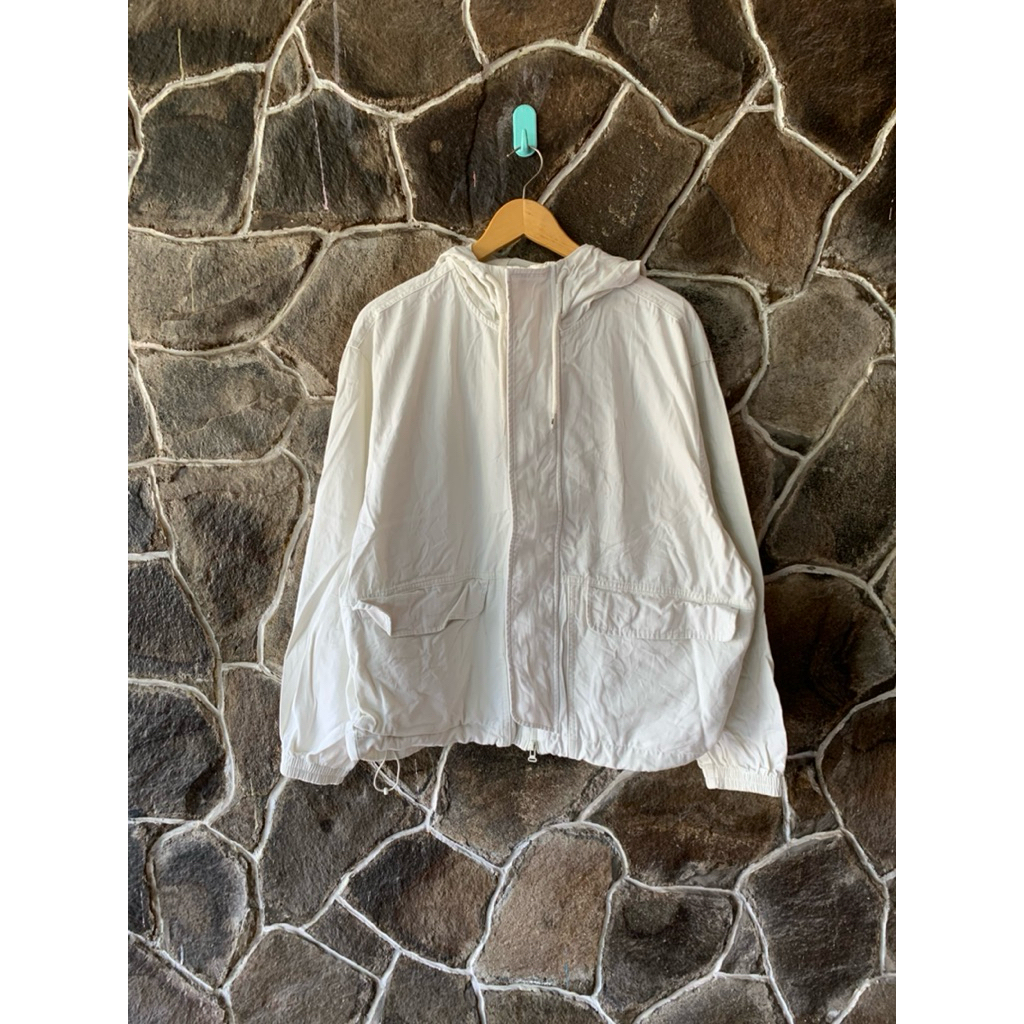 Jacket Canvas Semi Parka Code Graphy White