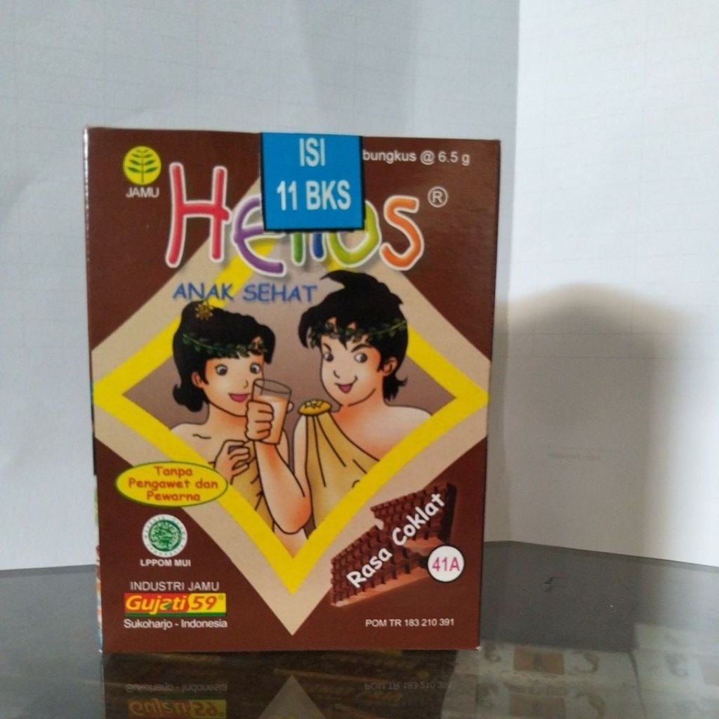 

Gujati59 Helios jamu anak sehat rasa coklat 1 bok isi 10 sachet
