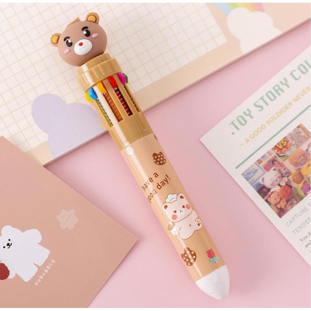 

Pulpen Bear Kartun 10 Warna Kawaii 0.5mm - Pulpen Gel Warna-Warni untuk Sekolah & Kantor