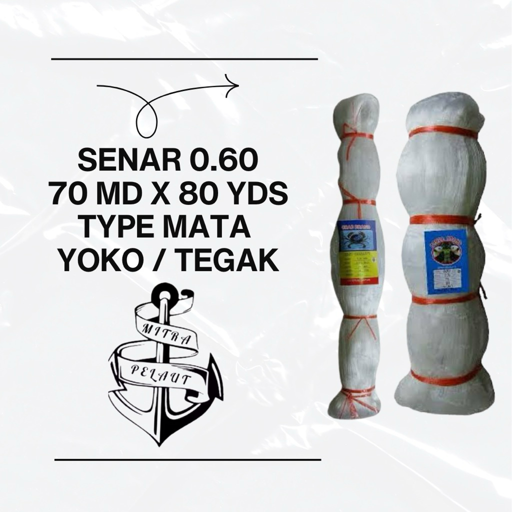 Jaring Ikan Senar 0.60 Ukuran 70 x 80 untuk Menangkap Ikan Kakap dan Ikan Besar Lainnya