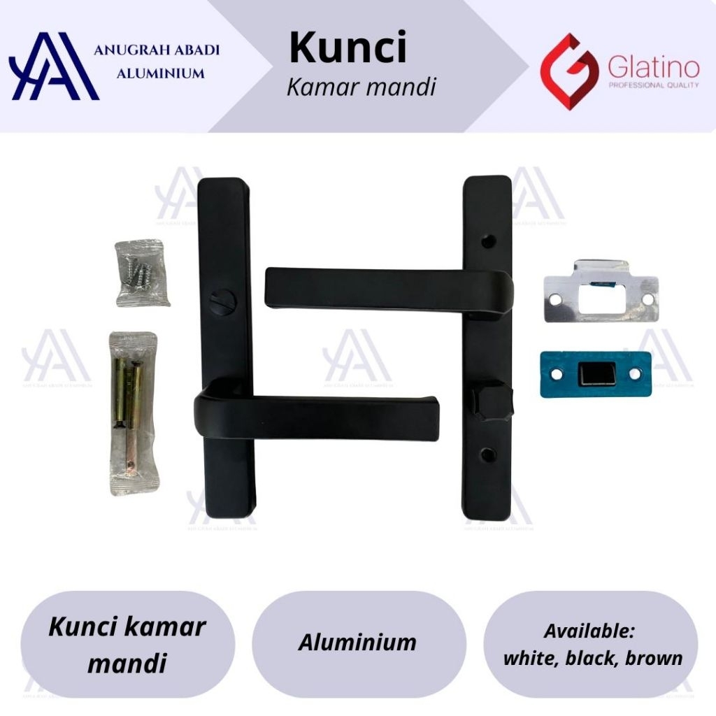 Kunci Pintu Alumunium kamar mandi / kunci kamar mandi / kunci toilet Glatino KM - 902