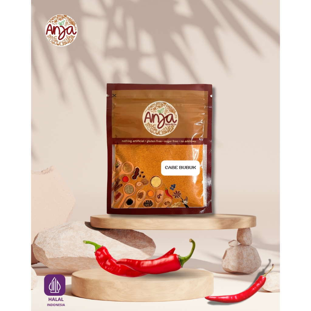 

Anja Rempah Cabe Bubuk Sachet Isi 17gr - Bumbu Dapur Chili Powder Cabai Pedas Lokal Premium Kemasan Renceng Berkualitas