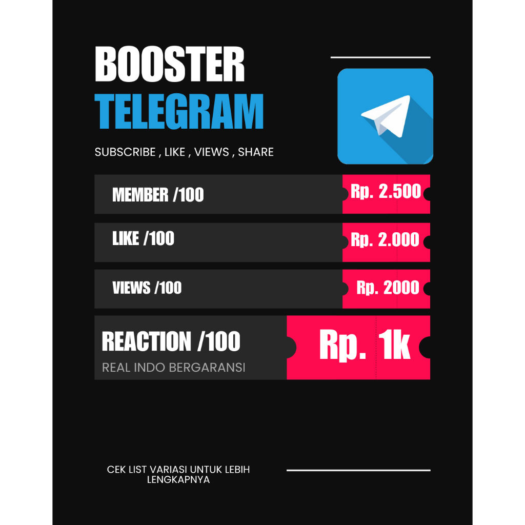 Member TELEGRAM ( MEMBER, REACTION, VIEW )