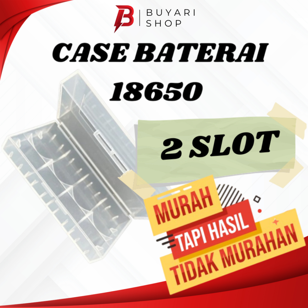 Case Baterai 18650 2 Slot Casing Batre 18650 Tempat Batre 18650 2 Slot Wadah Batre 18650