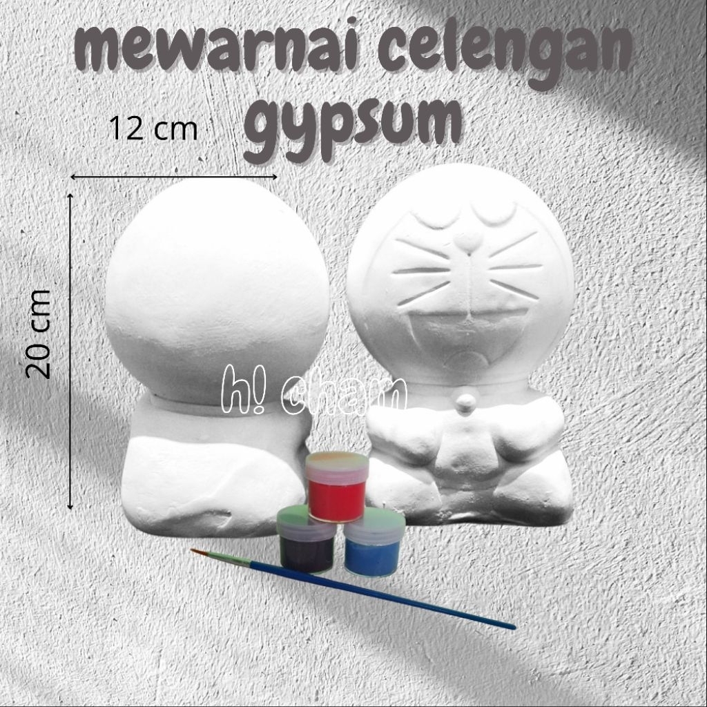 celengan gypsum lukis DIY, mewarnai gypsum, mewarnai celengan gypsum