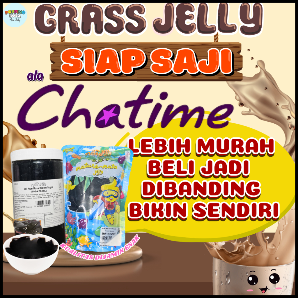 

GrassJellyCincauAlaChatimeCampuran HAAN Whip Cream Krim Kocok - Grass Jelly Ala Chatime 1 KG | Cocok Untuk Semua Jenis Minuman