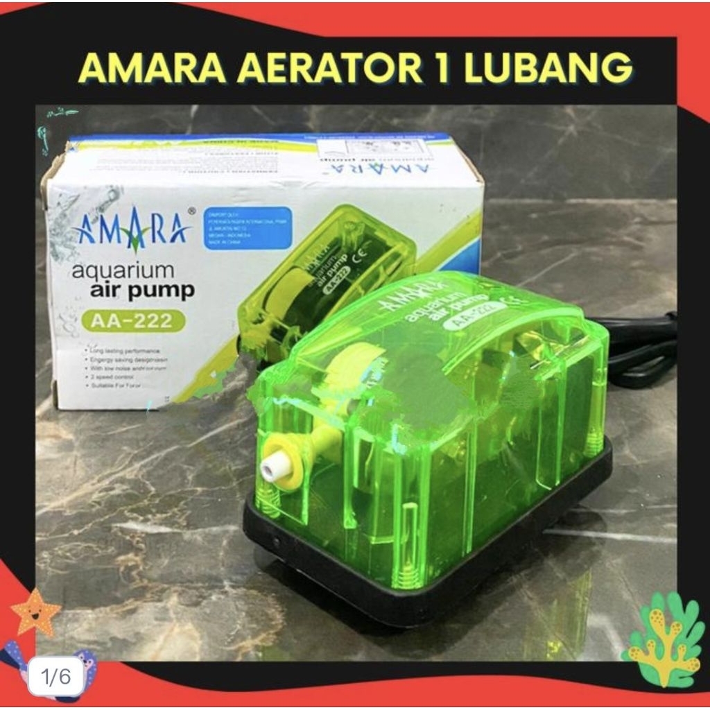 Amara Aerator 1 Lubang Pompa Udara Aquarium Blower Aquarium - MESIN SAJA