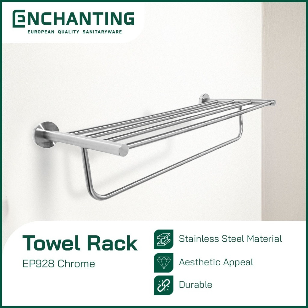 ENCHANTING Rak Tempat Handuk/Baju Hanger Dinding Kamar Mandi Towel Holder EP928