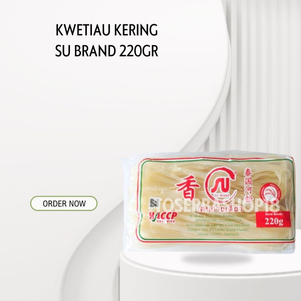 

Kwetiau kering SU brand 220 gr / mie kwetiaw / kwetiaw kering