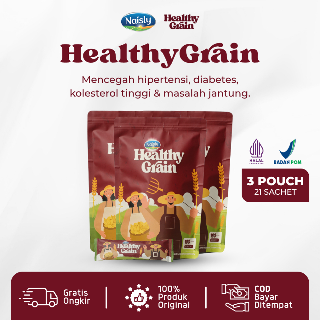 

HealthyGrain Minuman Sehat Multigrain Menstabilkan Tekanan Darah & Menurunkan Hipertensi - 3 Pouch