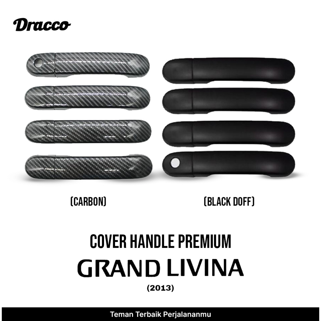Cover Handle Premium Grand Livina 2013 Carbon Black Doff Tutup Gagang Pintu Mobil Dracco