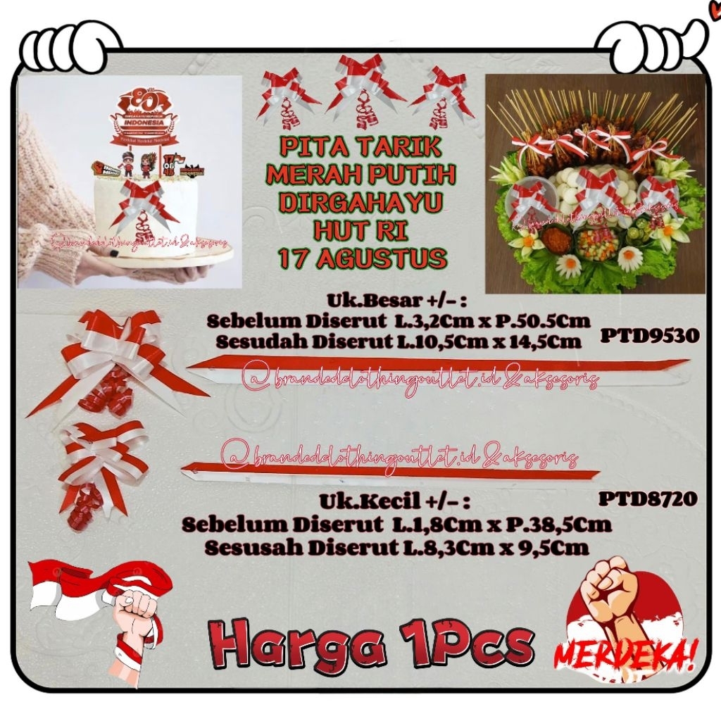 

(1PCS) PITA TARIK MERAH PUTIH 17 AGUSTUS / PITA SERUT DIRGAHAYU HUT RI / PITA PARCEL MERAH PUTIH / PITA KADO AKSESORIS PERLENGKAPAN HUT RI / PTD8720