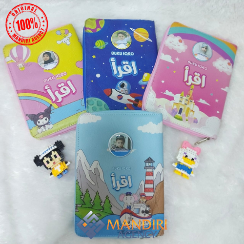 Iqro Kaleb Resleting Bisa Custom Nama Isi Iqro full Color Hadiah Ulang Tahun