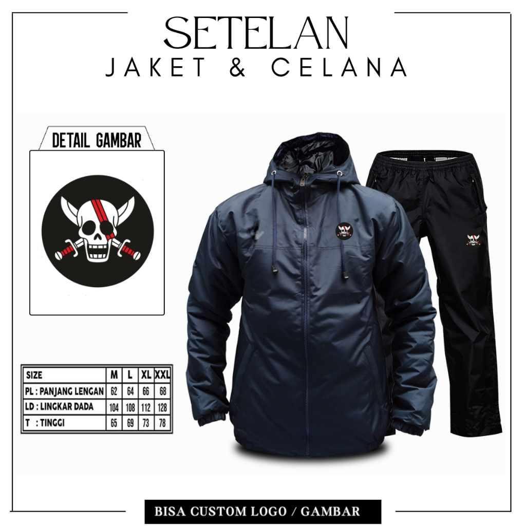 Jaket Celana Setelan Logo Akagami no Shanks OP onesetSportwear Unisex