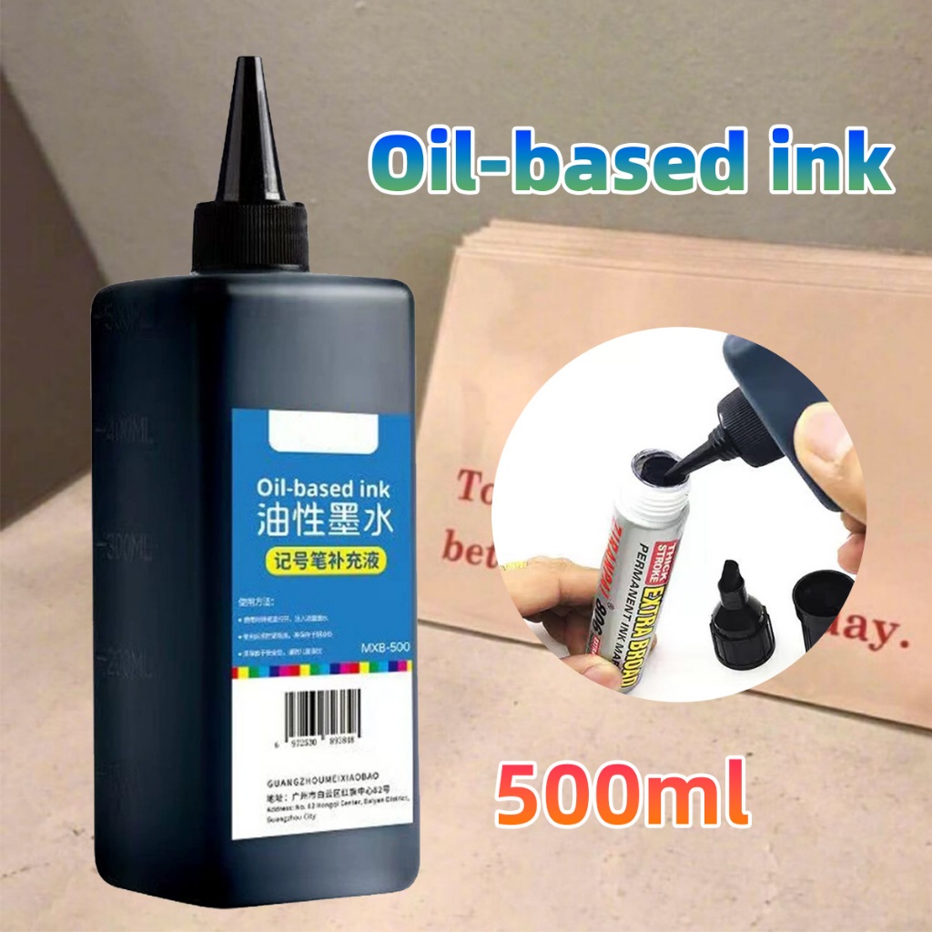 

500ml Tinta Spidol Permanent Refill Isi Tinta Spidol Permanen Marker Ink Refill Hitam