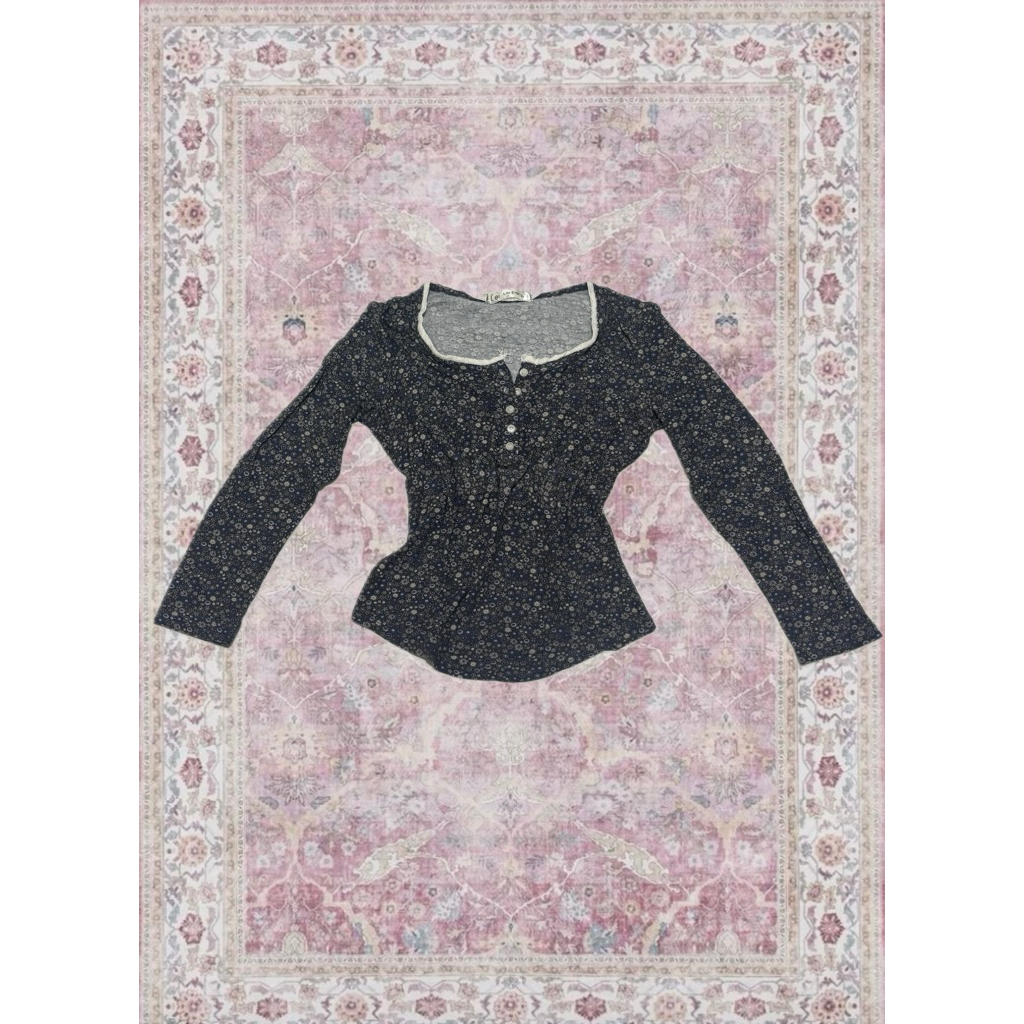 vintage cottagecore longsleeve top