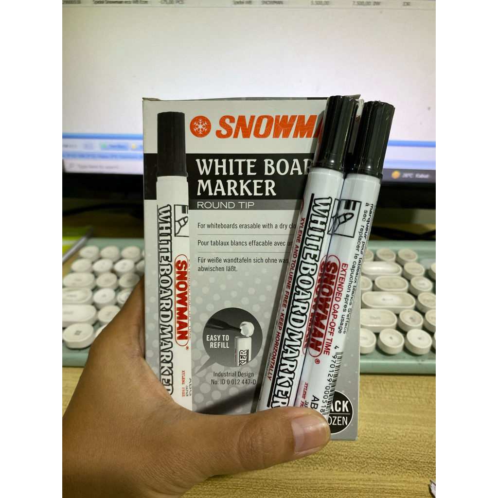 

Spidol snowman eco whiteboard hitam 1 pcs