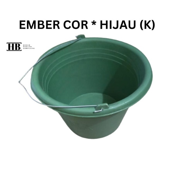 Ember Plastik Hijau | Ember Cor Kuat Anti Pecah | Ember Timba Sumur Bangunan KECIL Berkualitas HB8
