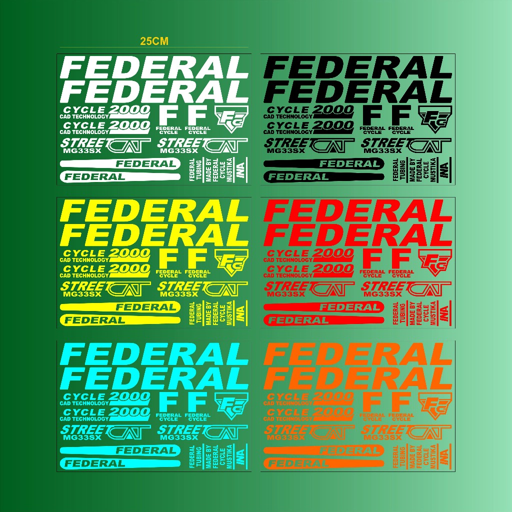 Cutting Sticker Sepeda FEDERAL Street Cat MG33SX Stiker Bike Streetcat MG 33 SX 1Set