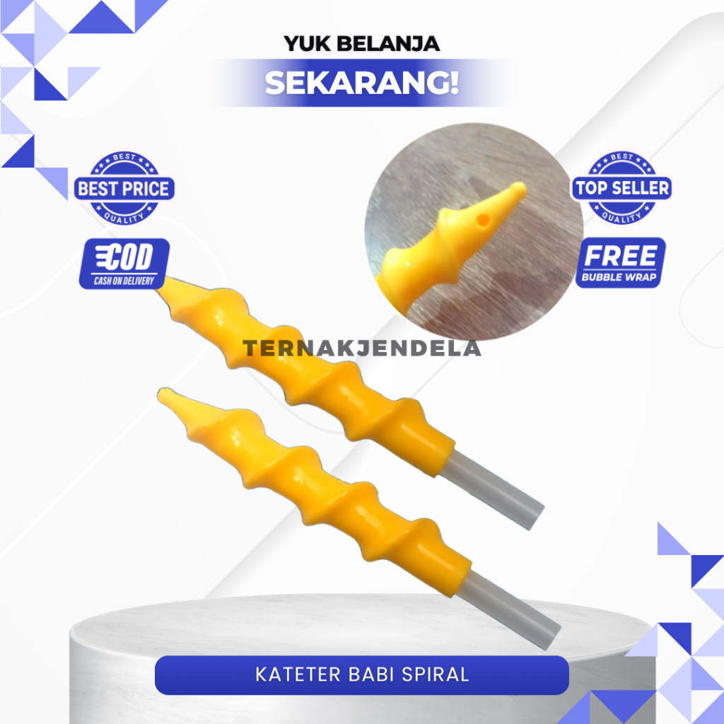 KATETER BABI SPIRAL - Alat IB Babi - Alat Inseminasi Buatan Babi - Catheter Pig Spiral Insemination