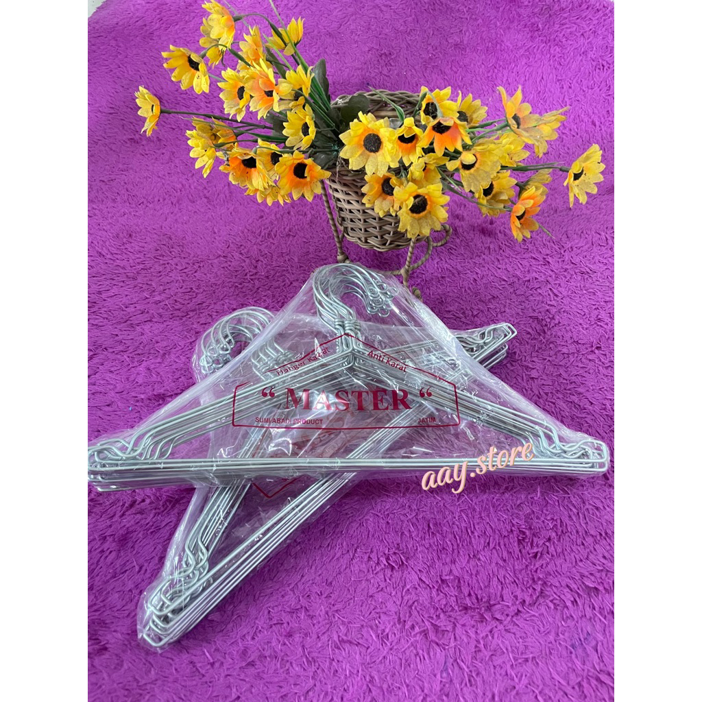 Hanger Kawat Kualitas Premium Tebal 3,3mm Panjang 38cm, Murah Master Tebal Anti Karat