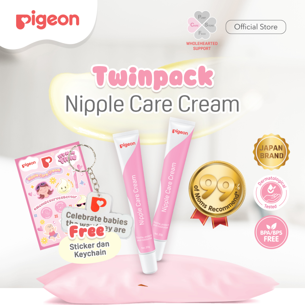 [TWINPACK] PIGEON Nipple Care Cream 20g | Krim Puting Lecet Halal BPOM | Krim Nipple Multifungsi