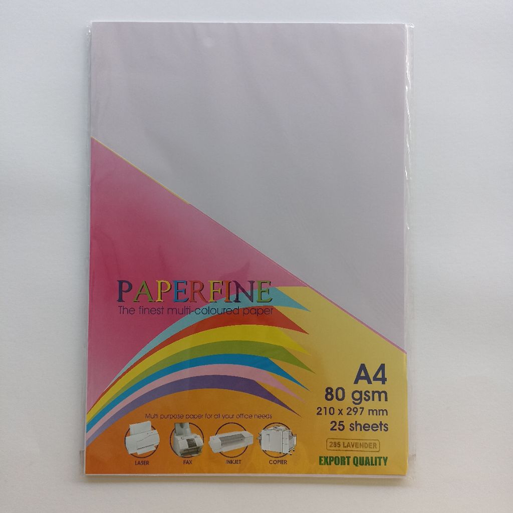 

Paperfine A4 285 Lavender | Kertas A4 Warna Lavender | Hvs A4 80 gsm | Paper Color 210X297mm