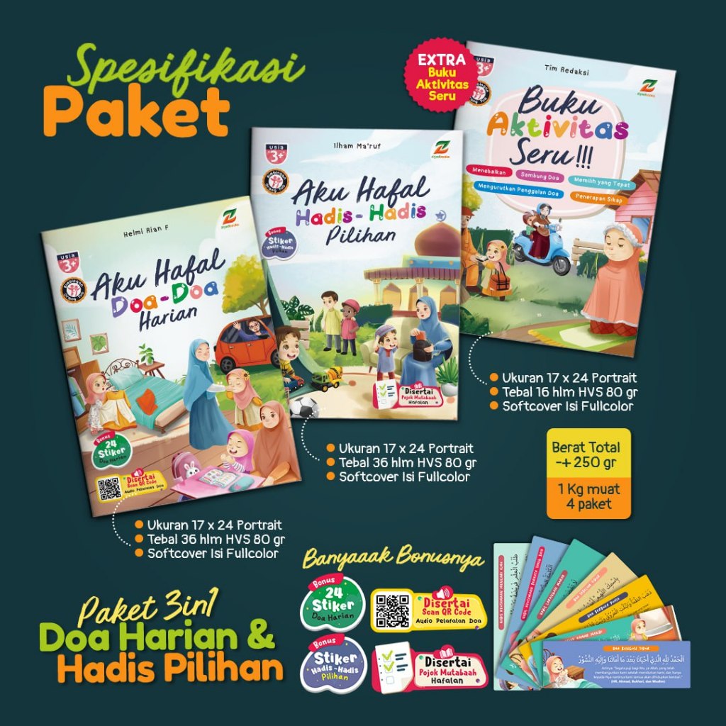 Ziyadbooks Official Buku Paket Aku Hafal Doa Sehari Hari Doa Doa Harian Dan Hadis Anak Lengkap