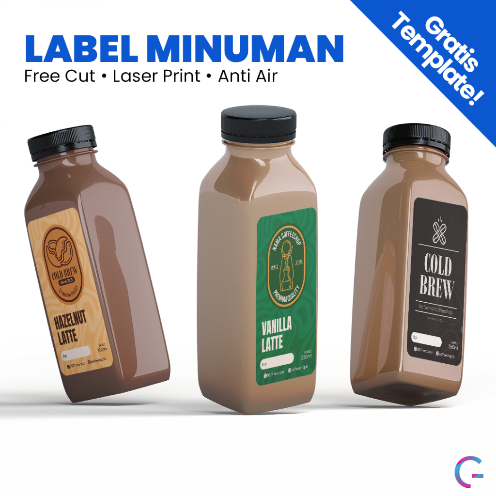

Sticker Label Botol Minuman Anti Air | Label Kopi Premium Bahan Vinyl