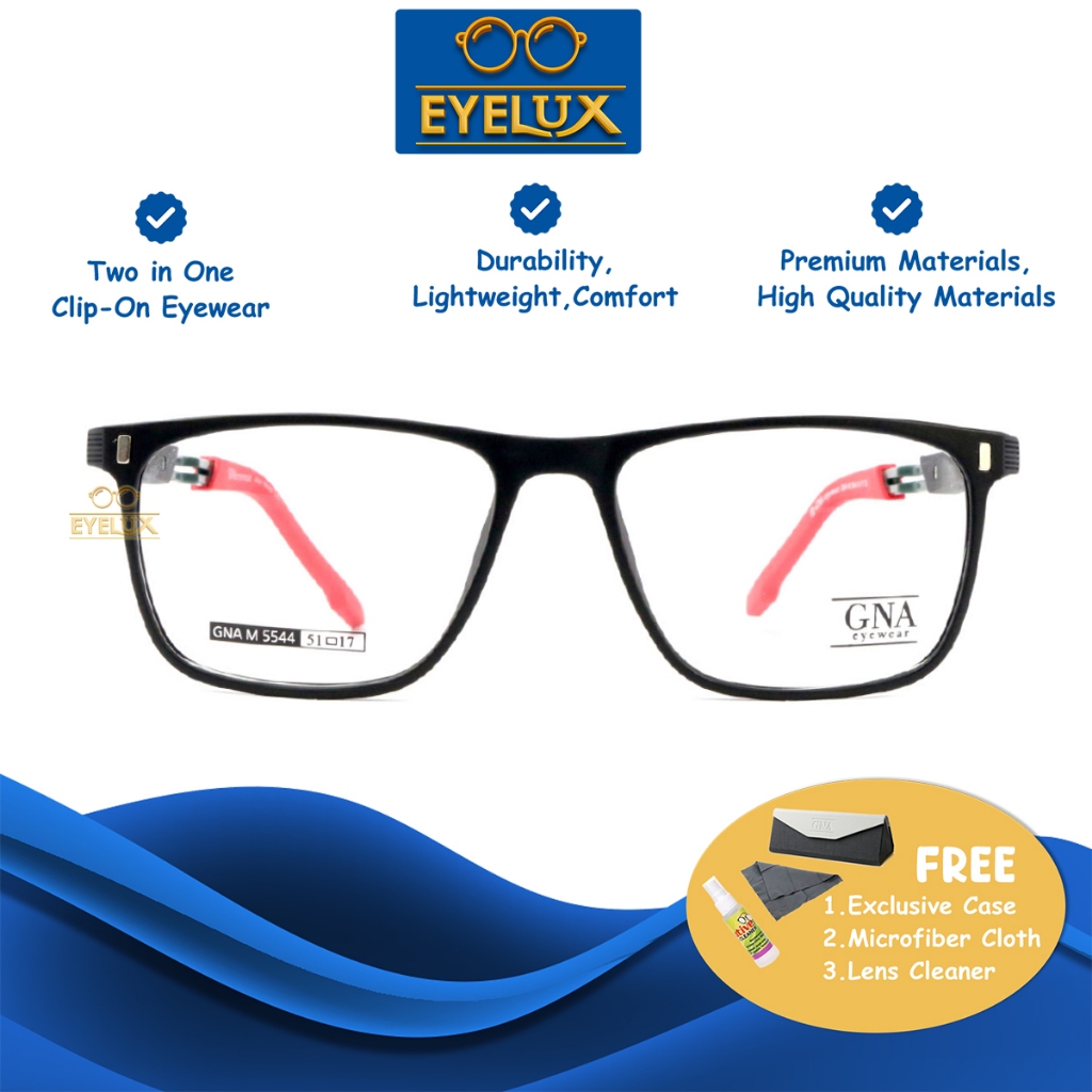 GNA CLIPON UV  POLARIZED / GNA M-5544 / 51-17 / Frame Kacamata GNA Eyewear ORIGINAL