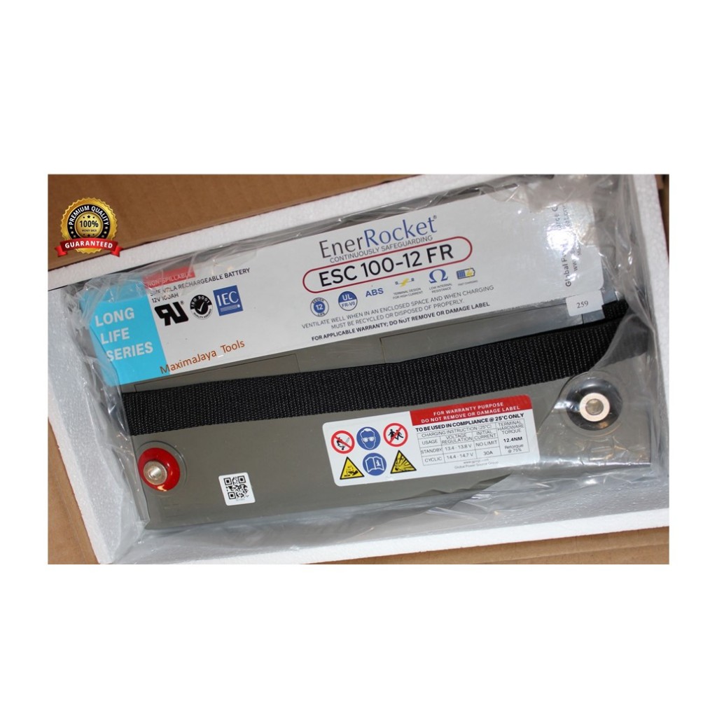 12V-100AH Baterai UPS/Aki Kering merk ENNEROCKET 12V-100AH/ BATERAI ORIGINAL VRLA BERGARANSI