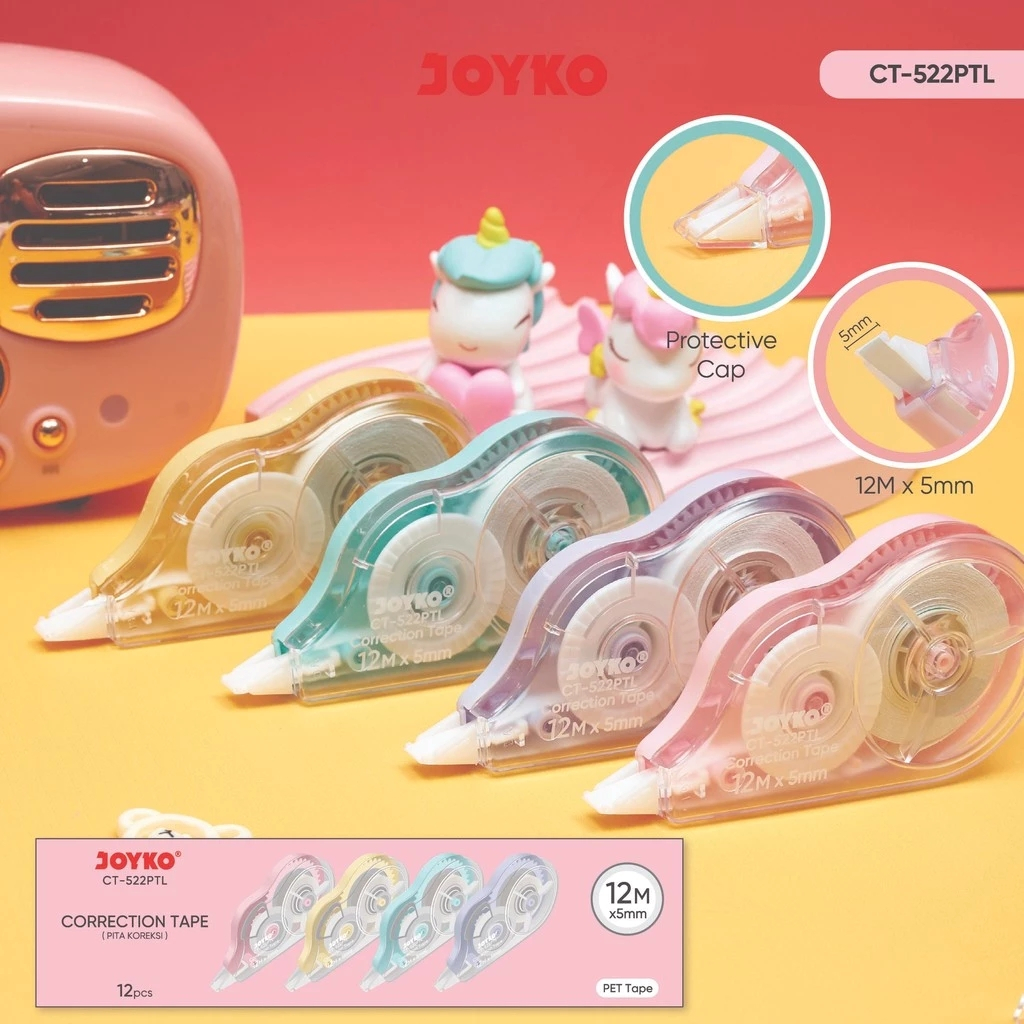 

Tipe-X Pita/Pita Koreksi/Correction Tape Joyko CT-522-PTL - Harga 1 Pcs