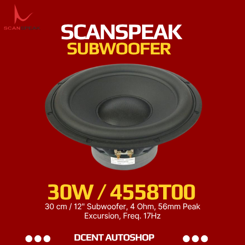 Scanspeak Subwoofer Mobil - Subwoofer Mobil 30W/4558T00 - 12" Subwoofer Mobil Premium