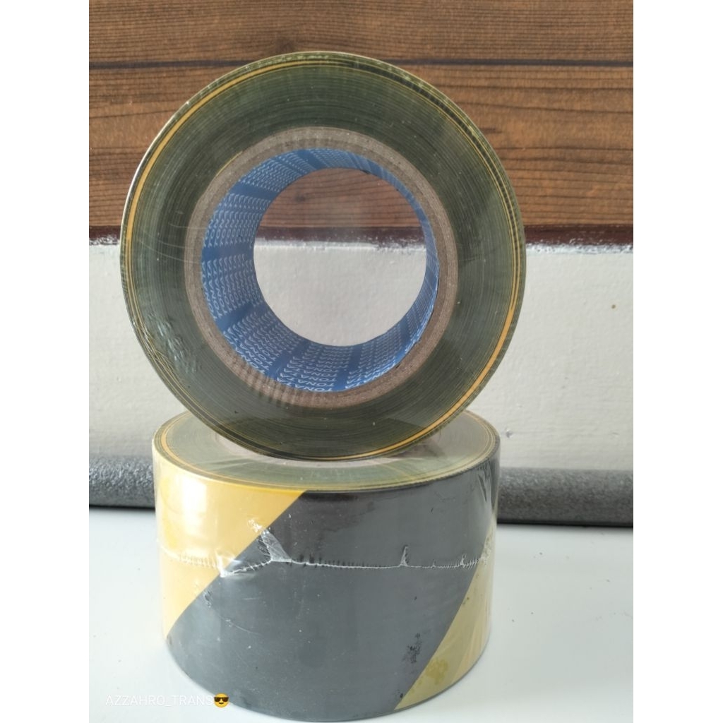 safety line police line kuning hitam 3"