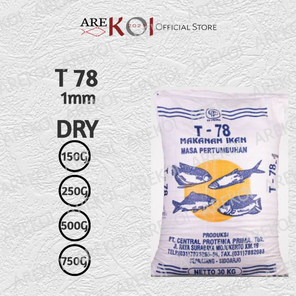 T 78 Pakan Ikan Air Tawar 1mm Kemasan Ekonomis