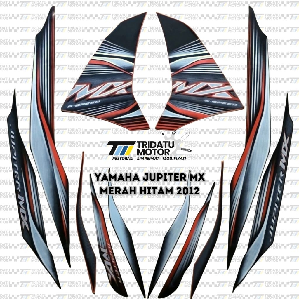 STRIPING JUPITER MX 135 HIJAU MERAH BIRU HITAM 2011 2012 KUALITAS SAMA ORIGINAL STICKER LIS LIST DEC