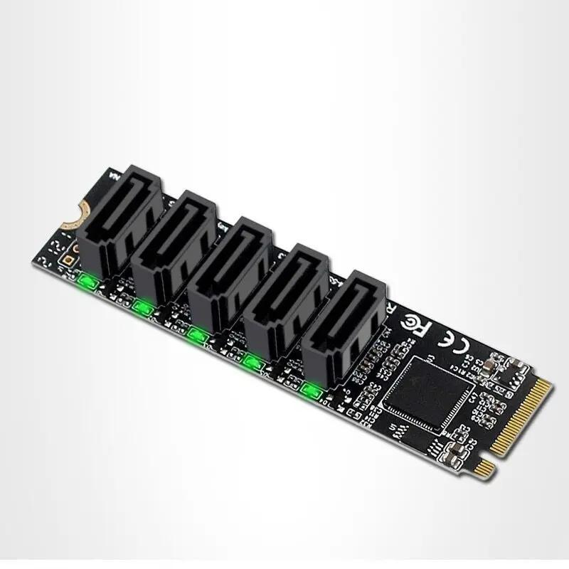 M.2 Nvme To Sata 3.0 - 5 Ports Adapter Converter Card
